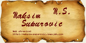 Maksim Supurović vizit kartica